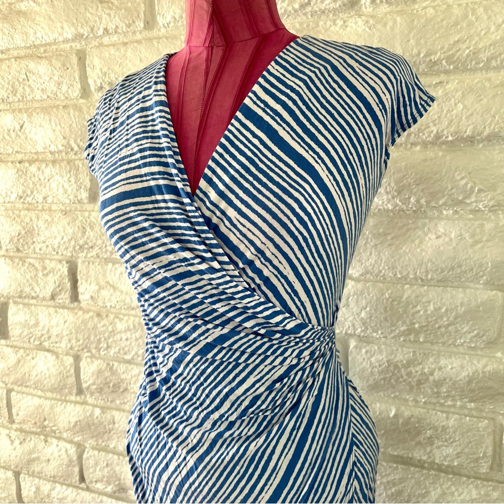Tommy Bahama Blue White Striped Midi Dress XXS - Picture 4 of 5